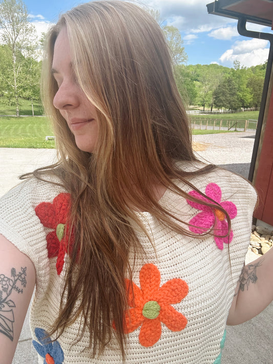 Floral Crochet Sleveless Top