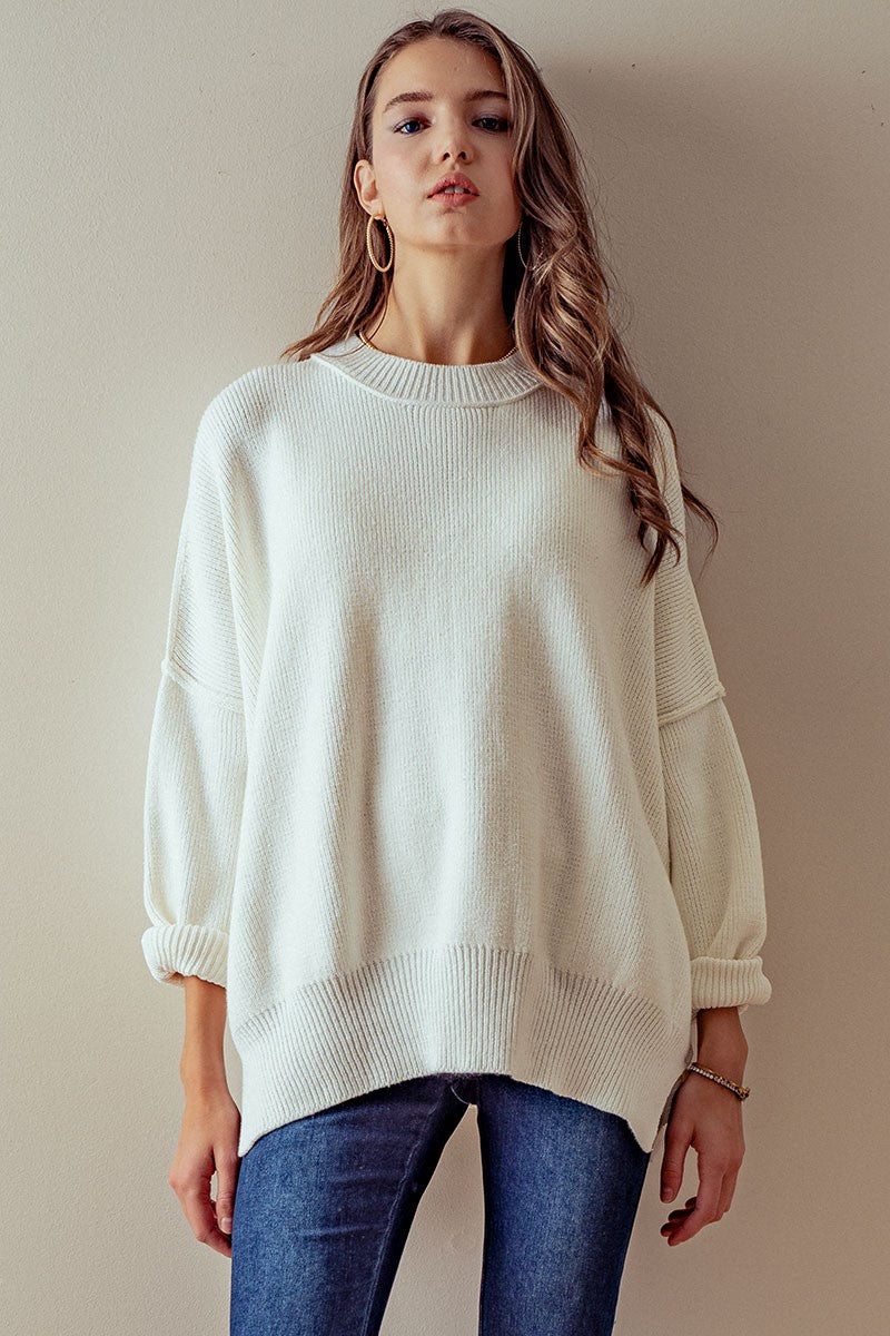 Easy Going Oversized Sweater - White